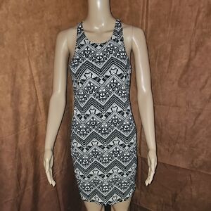 Victoria's Secret Black and White Geometric Mini Dress
